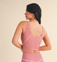 Load image into Gallery viewer, Cropped Tank Top - Red Gingham
