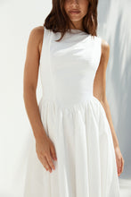 Load image into Gallery viewer, Boat Neckline White Maxi Dress
