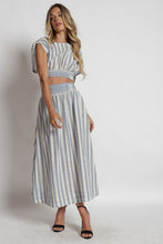 Load image into Gallery viewer, Linen Striped Maxi Skirt Set
