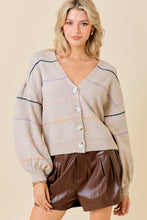 Load image into Gallery viewer, Taupe|Multi Sweater Cardigan
