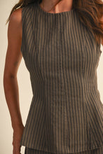 Load image into Gallery viewer, Mocha Striped Barrel Pant Set
