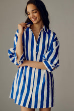 Load image into Gallery viewer, Blue Stripes Shirt Dress
