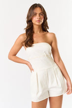 Load image into Gallery viewer, Strapless White Denim Romper
