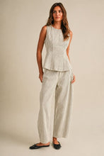 Load image into Gallery viewer, Natural Striped Barrel Pant Set
