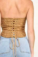 Load image into Gallery viewer, Lace Bandeau Corset Top- Khaki

