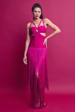 Load image into Gallery viewer, Kiki Fringe Bandage Dress-Magenta
