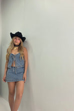 Load image into Gallery viewer, Denim Front-Tie Top &amp; Skort Set
