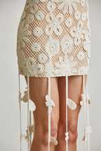 Load image into Gallery viewer, Floral Crochet Fringe Mini Dress
