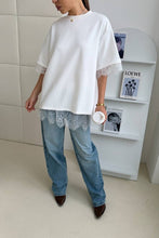 Load image into Gallery viewer, Lace Whisper Oversized Top - White
