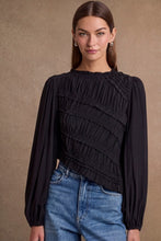 Load image into Gallery viewer, Mocha Ruched Long Sleeve Asymmetrical Hem Top
