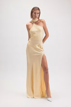 Load image into Gallery viewer, Lune Scarf Satin Dress- Butter Yellow
