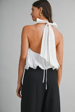 Load image into Gallery viewer, White Halter Bubble Top
