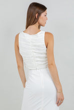 Load image into Gallery viewer, Organza Mix Ruched Top go
