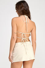 Load image into Gallery viewer, Linen Halter Top + Skirt set- Cream
