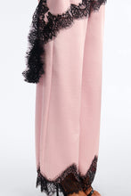 Load image into Gallery viewer, Pink Pearl Satin Lace Pant Set
