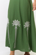 Load image into Gallery viewer, Halter Embroidered Green Maxi Dress

