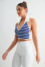 Load image into Gallery viewer, Coastal Stripe Knit Halter Top
