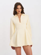 Load image into Gallery viewer, Obelia Off White Long Sleeve Polo Mini Dress
