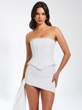 Load image into Gallery viewer, White Lace Trim Corset Top

