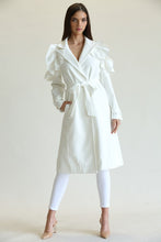 Load image into Gallery viewer, Eloise Ruffled Shoulders Long Coat
