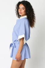 Load image into Gallery viewer, Stripe Blue Romper
