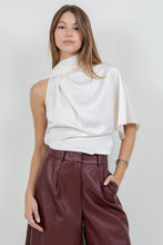 Load image into Gallery viewer, One Shoulder Asymmetrical Top with Self Scarf
