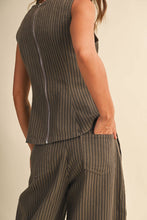 Load image into Gallery viewer, Mocha Striped Barrel Pant Set
