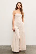 Load image into Gallery viewer, Strapless Wide Leg Jumpsuit- Natural
