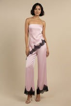Load image into Gallery viewer, Pink Pearl Satin Lace Pant Set
