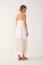 Load image into Gallery viewer, White Mesh Panel Linen Dress

