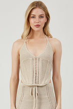 Load image into Gallery viewer, Crochet Corset Halter Top- Taupe
