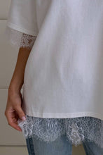 Load image into Gallery viewer, Lace Whisper Oversized Top - White
