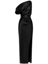 Load image into Gallery viewer, Nichola Belted Midi Dress- Black
