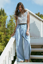 Load image into Gallery viewer, Denim High Waist Pintuck Wide Leg Jeans
