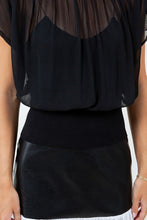 Load image into Gallery viewer, Black Semi Sheer Blouse
