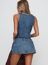 Load image into Gallery viewer, Denim Front Tie Top &amp; Skort Set
