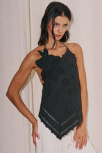 Load image into Gallery viewer, Embroidery Eyelet Open Back Top-Black
