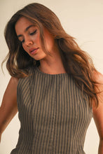 Load image into Gallery viewer, Mocha Striped Barrel Pant Set
