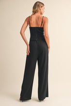 Load image into Gallery viewer, Maelle Black Linen Lace-Up Set
