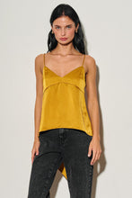Load image into Gallery viewer, Mustard Silk Open Back Top
