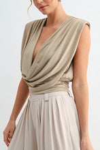 Load image into Gallery viewer, Front Drape Wrap Top Beige
