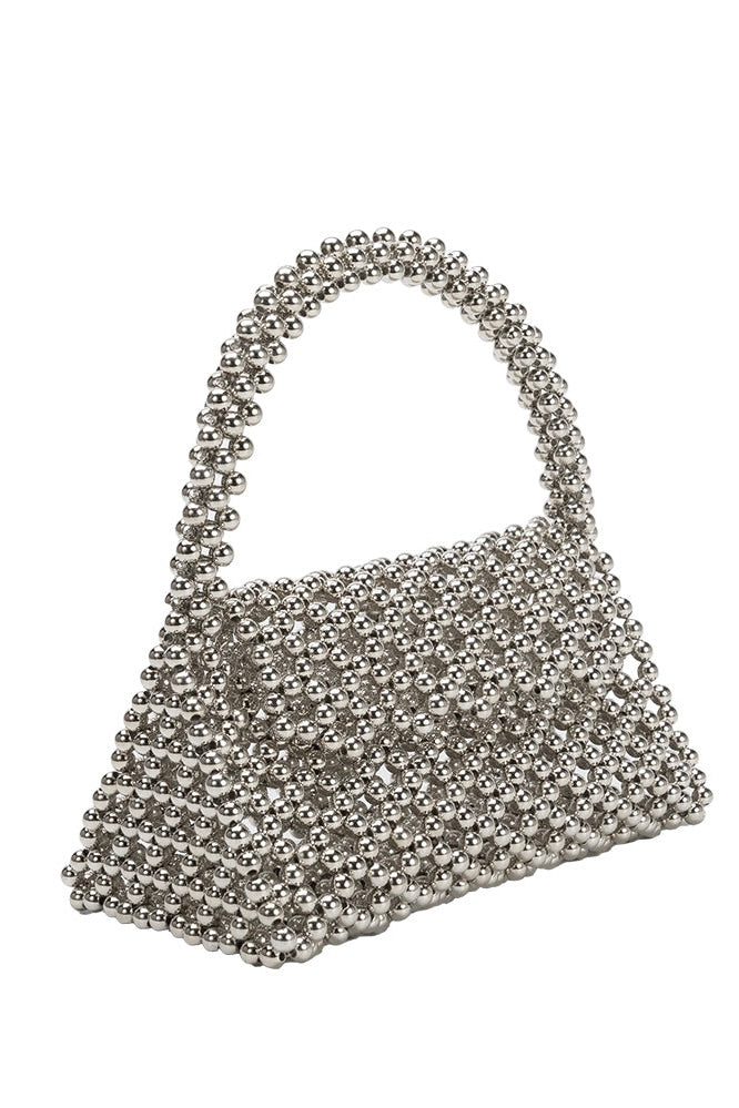 Morgan Silver Beaded Top Handle Bag