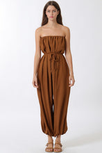 Load image into Gallery viewer, Sepia Strapless Belted Jumpsuit
