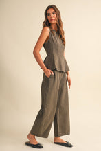Load image into Gallery viewer, Mocha Striped Barrel Pant Set
