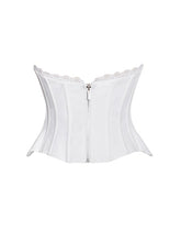 Load image into Gallery viewer, White Lace Trim Corset Top

