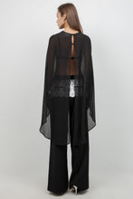 Load image into Gallery viewer, Black Sheer Cape Top
