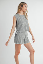 Load image into Gallery viewer, Alaia Side Tie Knit Vest Set- H.Grey
