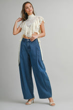 Load image into Gallery viewer, Ivory Lace Ruffled Top
