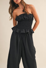 Load image into Gallery viewer, Black Smocking Tube Top and Pant Set
