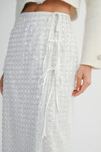 Load image into Gallery viewer, Sequin White Tie Wrap Skirt
